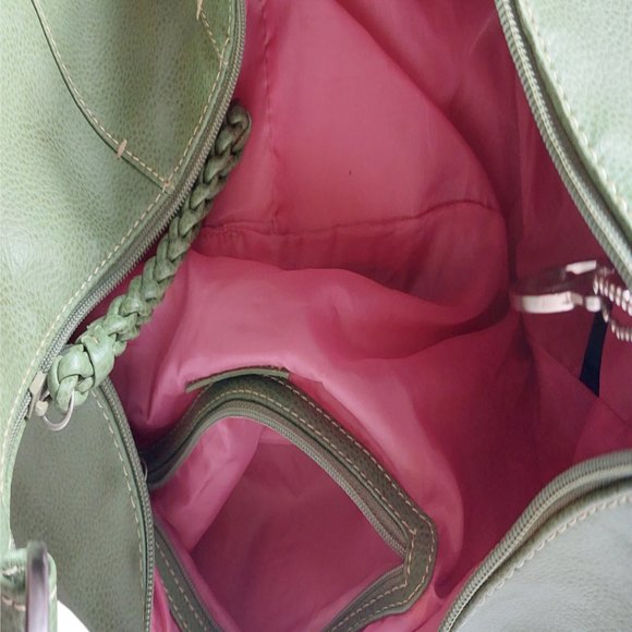 Tommy Hilfiger Light Green Faux Leather Purse 25$ Size 17''x7'' Like New - Picture 6 of 7